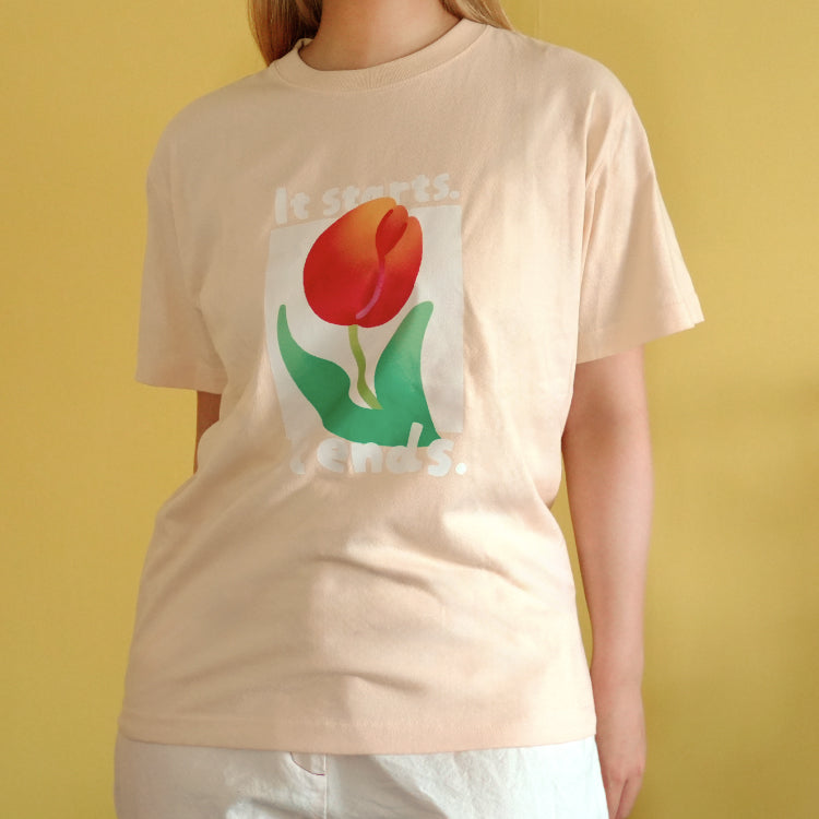 チューリップTシャツ/ナチュラル