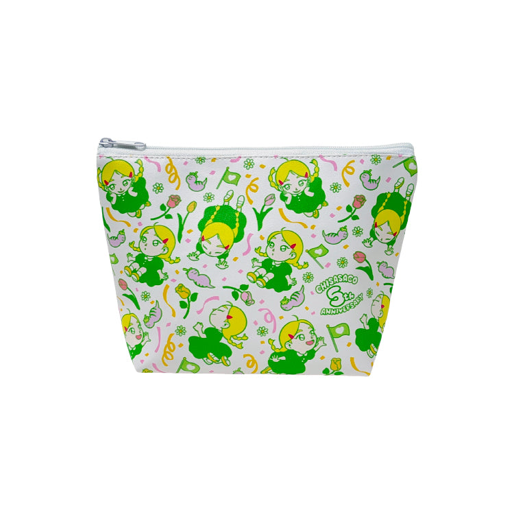 【ちささこ】マチつき総柄ポーチ