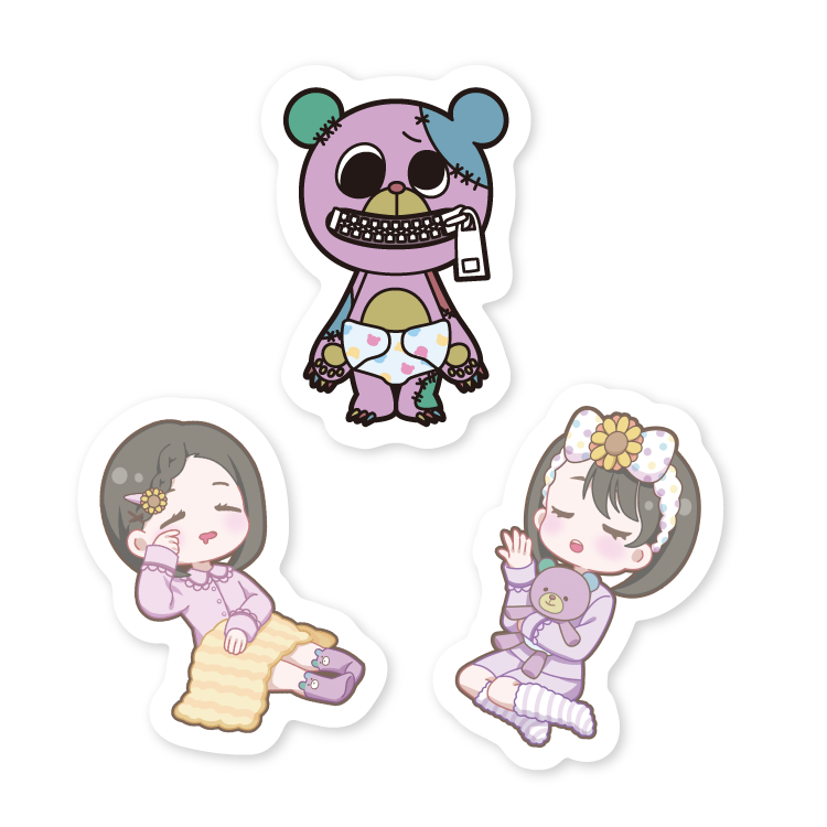ちびララベアとまーちゃんおーちゃんステッカー
