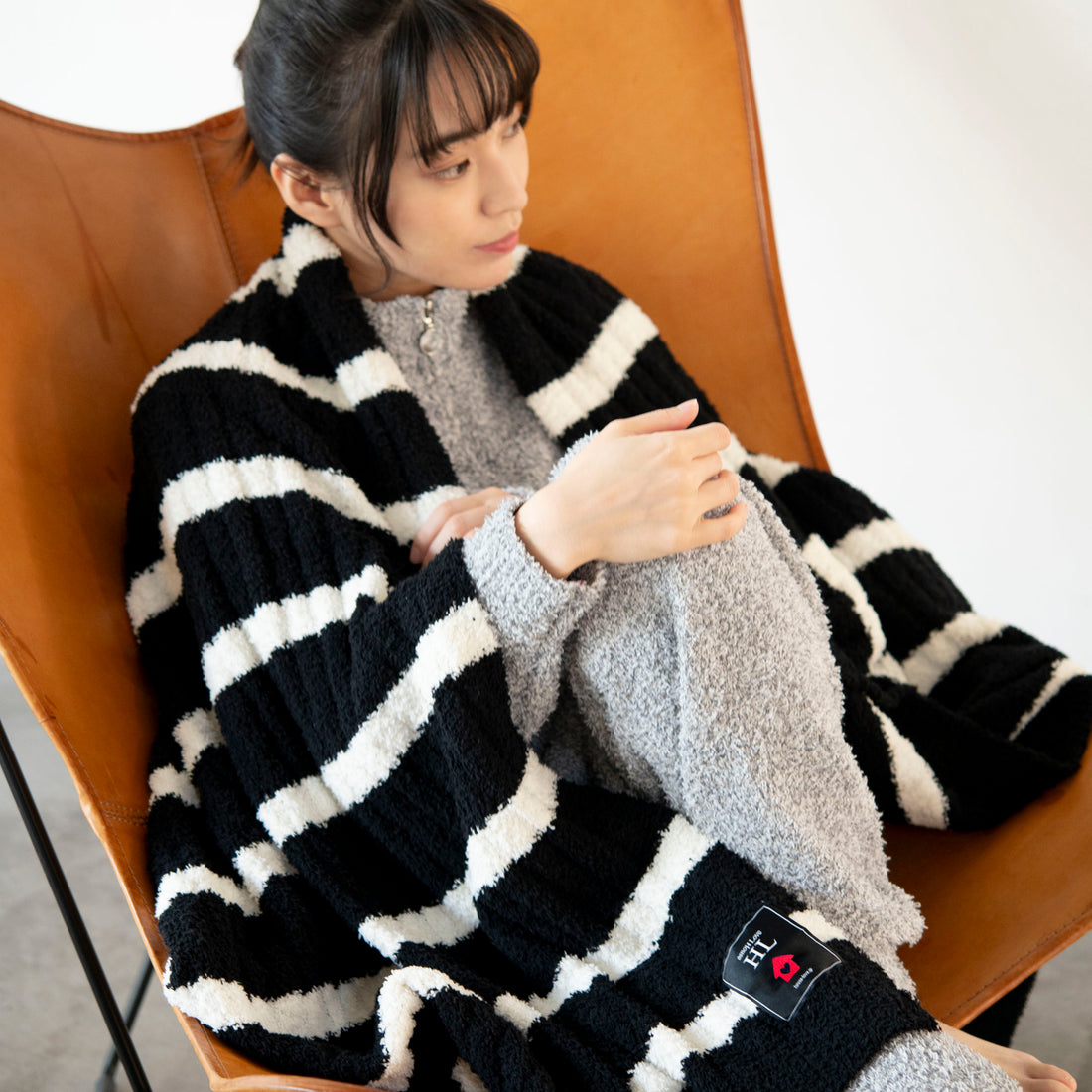 【House Love】Border Knit Blanket