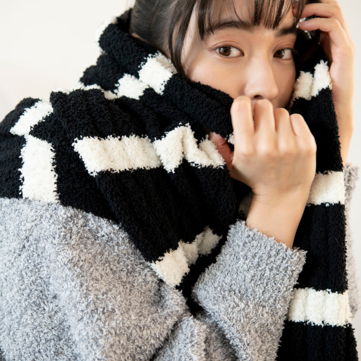 【House Love】Border Knit Blanket