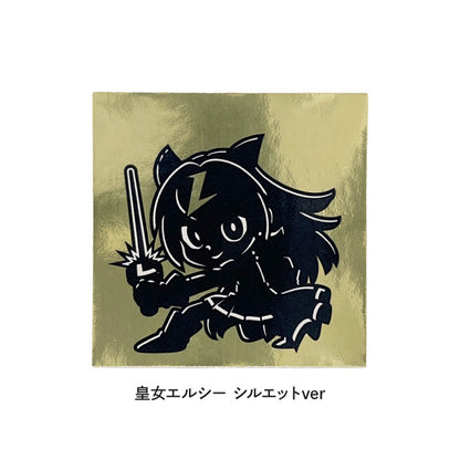 転生ルート48 シール シルエットver 皇女エルシー &amp; 亡国姫姫 セット【金/銀タック】 Illust:イシール