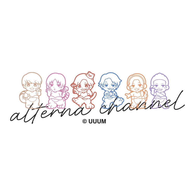 【おるたなChannel】イラストロングTシャツ ホワイト