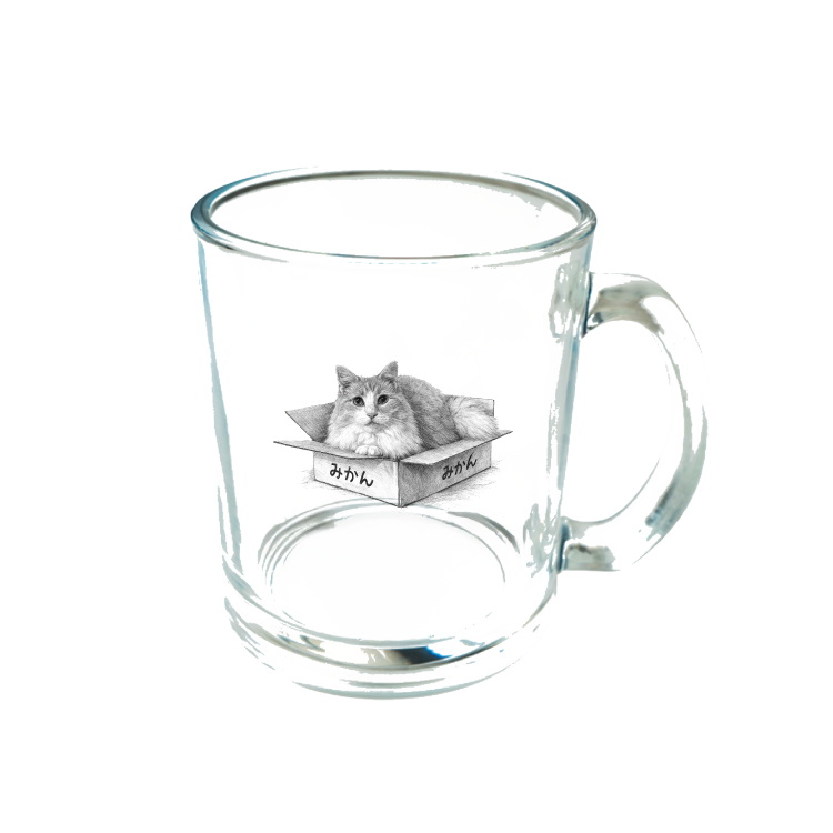PDS株式会社_にゃんこの日チャリティー【ガラスマグカップ】