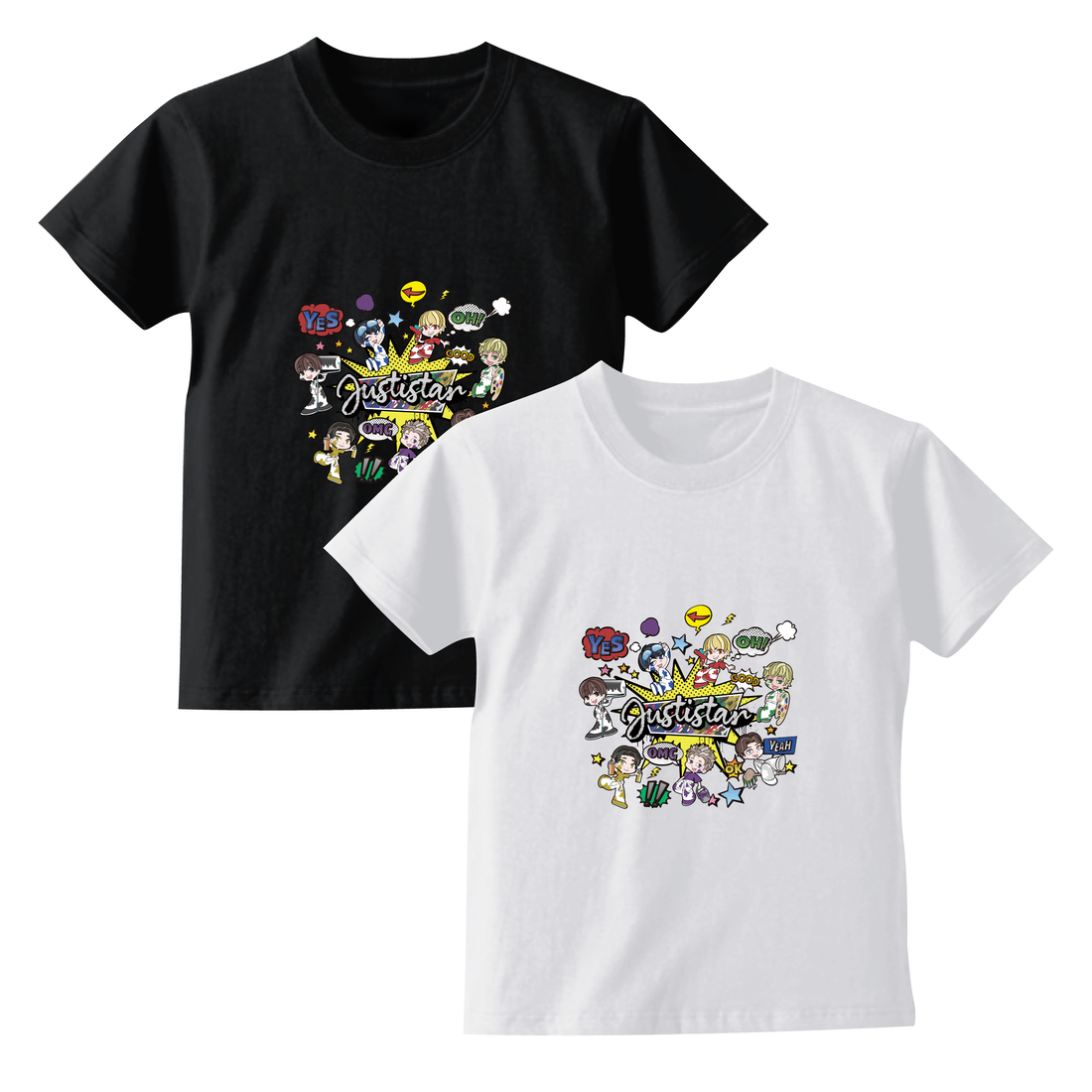 【ジャスティスター】わちゃわちゃコミックキッズTシャツ