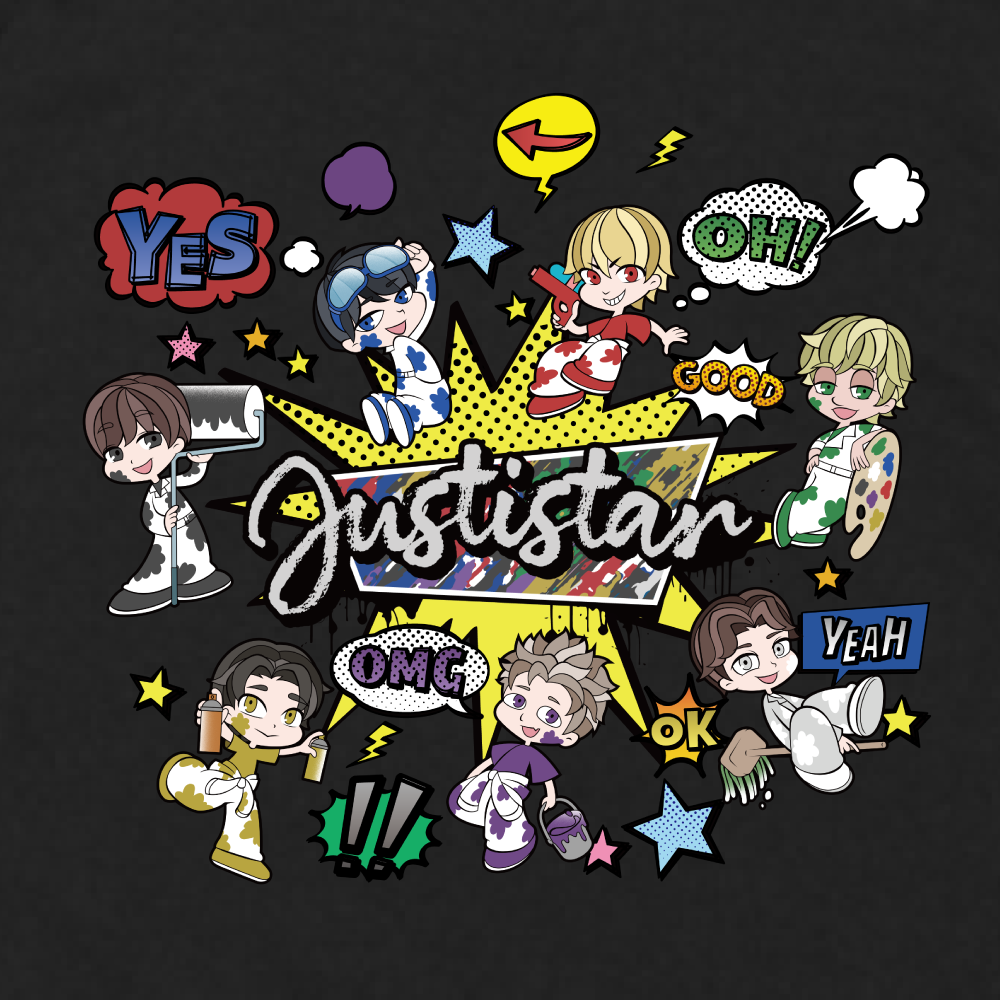 【ジャスティスター】わちゃわちゃコミックTシャツ
