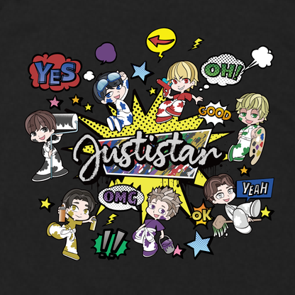【ジャスティスター】わちゃわちゃコミックTシャツ
