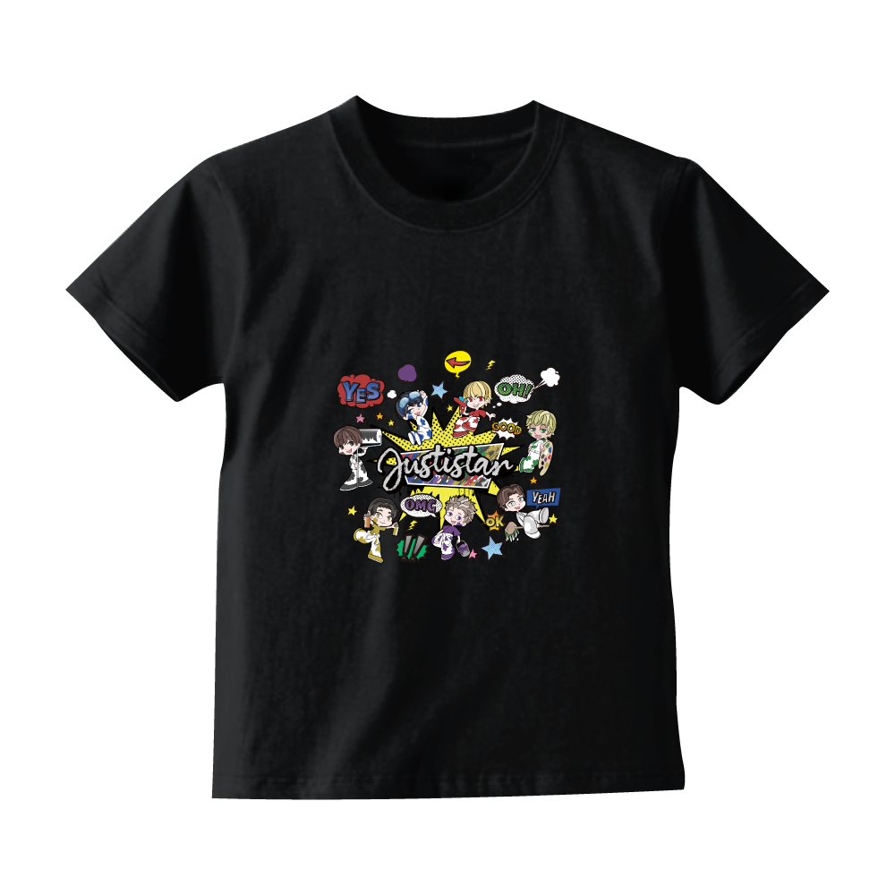 【ジャスティスター】わちゃわちゃコミックキッズTシャツ