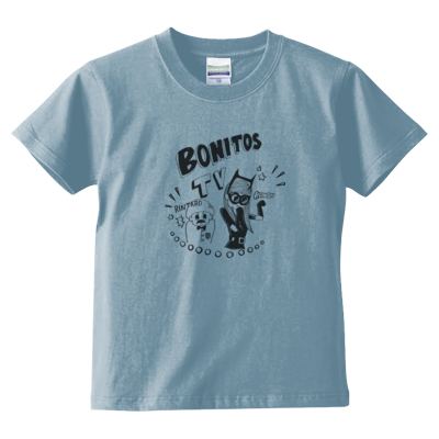 BONITOS TV モノクロ キッズTシャツ