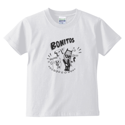 BONITOS TV モノクロ キッズTシャツ