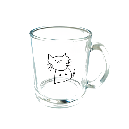 はまちこちゃんねる_にゃんこの日チャリティー【ガラスマグカップ】