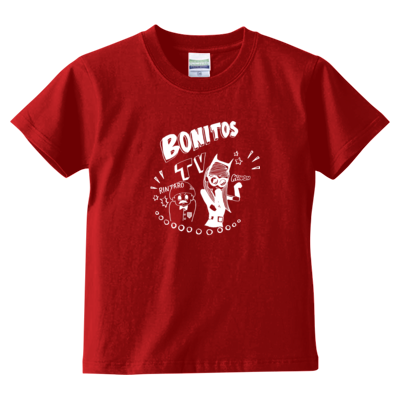 BONITOS TV モノクロ(白) キッズTシャツ