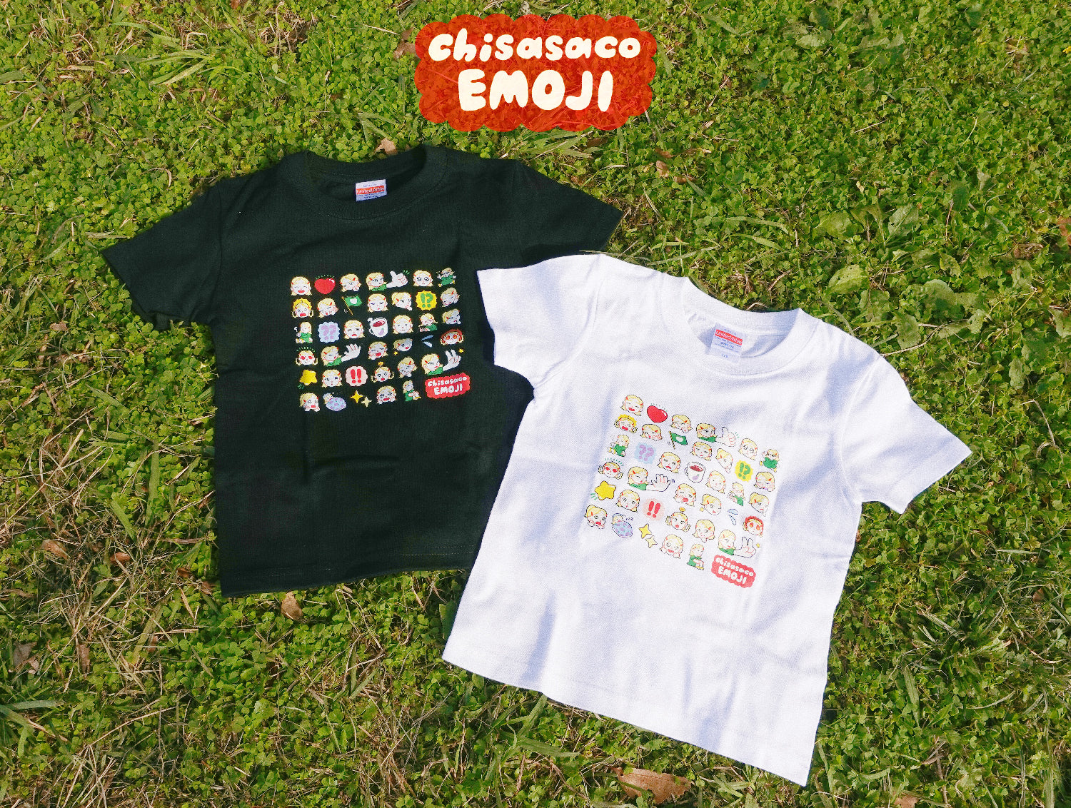 New キッズえもじTシャツ /ブラック