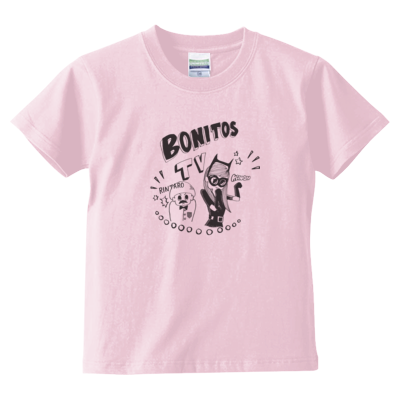 BONITOS TV モノクロ キッズTシャツ