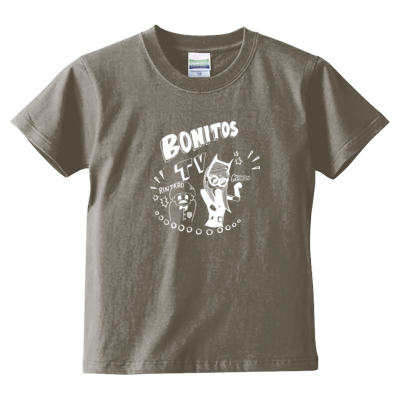 BONITOS TV モノクロ(白) キッズTシャツ