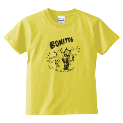 BONITOS TV モノクロ キッズTシャツ