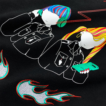 愛羅武絶叫シルクプリント刺繍スウェット