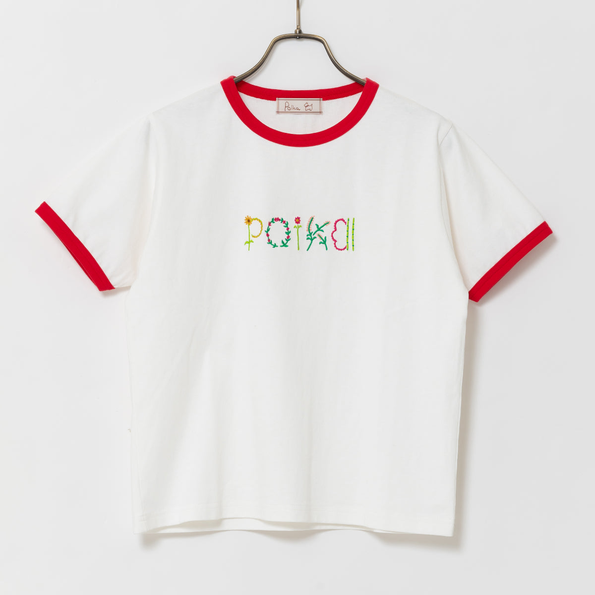 【Poika】フラワー刺繍ロゴTシャツ